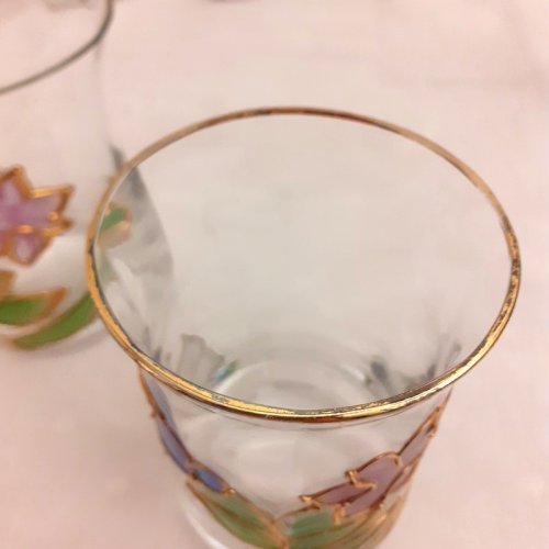 Service verrerie orangeade, apéritif, Paul Nagel Tiffany Reine Allemagne ref946