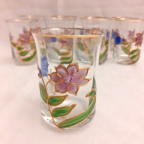 Service verrerie orangeade, apéritif, Paul Nagel Tiffany Reine Allemagne ref946