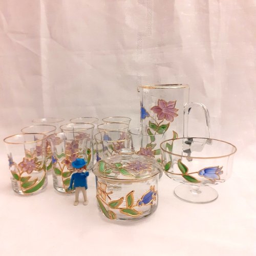 Service verrerie orangeade, apéritif, Paul Nagel Tiffany Reine Allemagne ref946