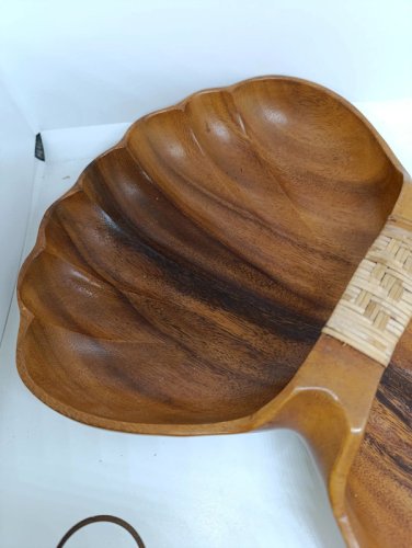 serviteur en bois vintage à deux compartiments en bon etat