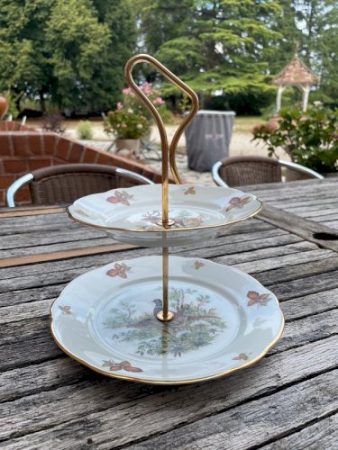 Serviteur en porcelaine thème Chasse vintage