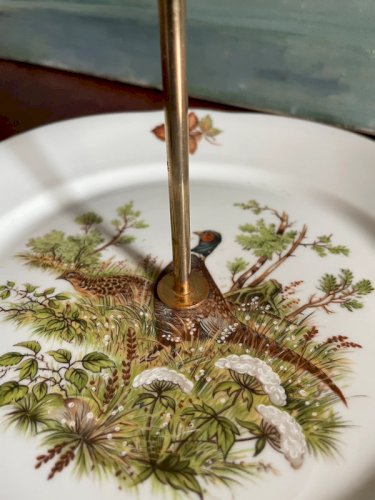 Serviteur en porcelaine thème Chasse vintage