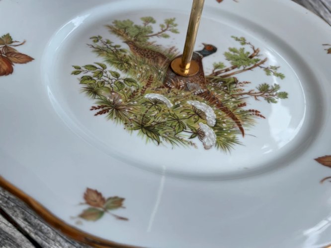 Serviteur en porcelaine thème Chasse vintage