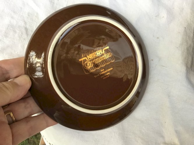 Set 2 tasses à café + soucoupes bistrot marron  ø 8 cm Yves DESHOULIERES NESCAFE