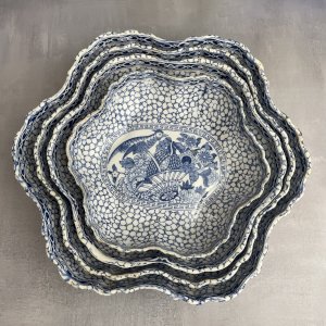 Set 4 plats début XXe WILLIAM ADAMS décor oiseaux chinois chinese bird de 1780