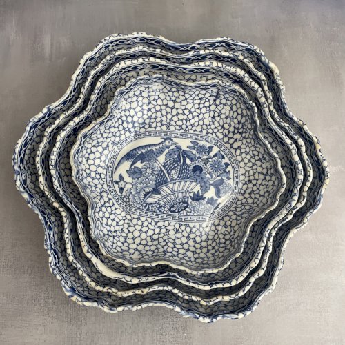 Set 4 plats début XXe WILLIAM ADAMS décor oiseaux chinois chinese bird de 1780