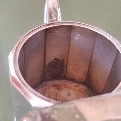 Set cafetière théière et crémier, argenterie Christofle, Art-Déco