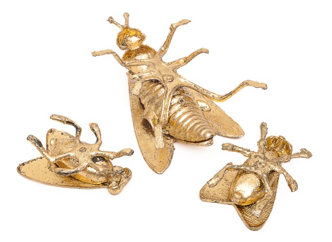 Set de 3 cendriers dorés