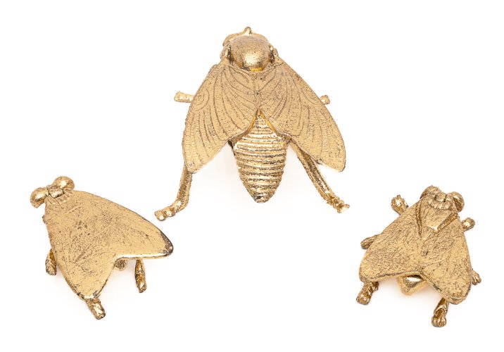 Set de 3 cendriers dorés