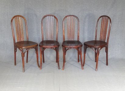 Set of 4 Fischel N°196 bistro chairs, no Thonet, no Baumann