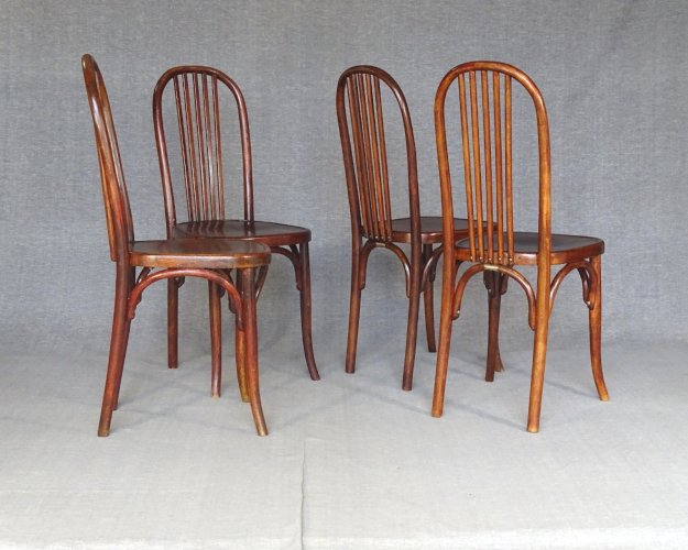 Set de 4 chaises bistrot Fischel N°196, no Thonet , no Baumann