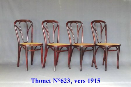 Set of 4 Thonet chairs No. 623, around 1915