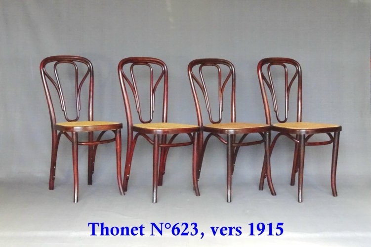 Set de 4 chaises Thonet N°623, vers 1915