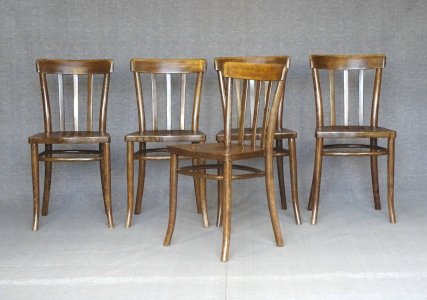 Set of 5 Thonet chairs No. A617 from 1937 - wooden seats -