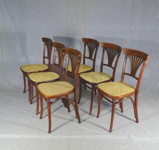 Set de 6 chaises cannées ,Thonet N°221 , vers 1910