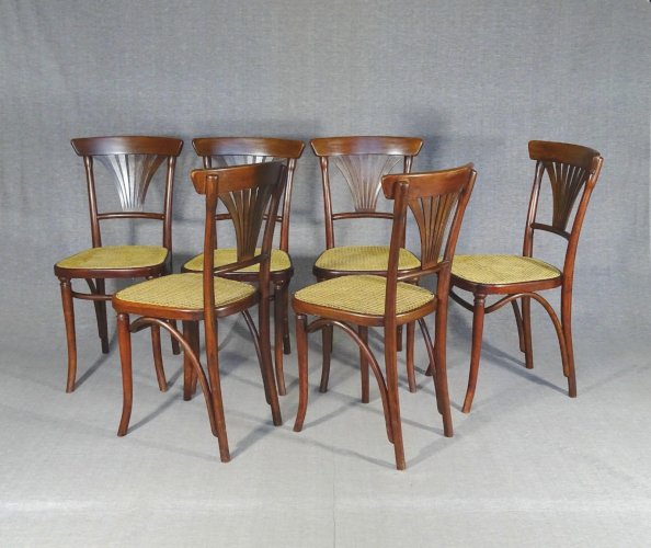 Set de 6 chaises cannées ,Thonet N°221 , vers 1910