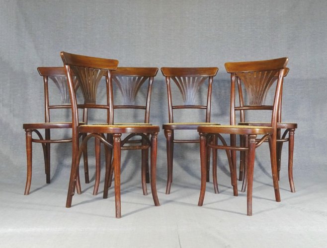 Set de 6 chaises cannées ,Thonet N°221 , vers 1910