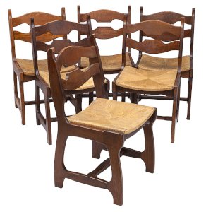Set de 6 chaises par Guillerme et Chambron