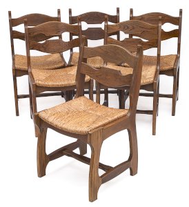Set de 6 chaises par Guillerme et Chambron 