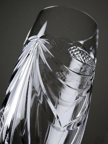 Set de 6 flûtes à champagne en cristal de Lorraine taillé main