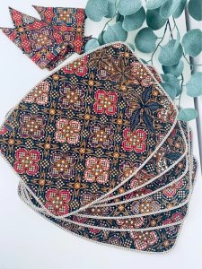 Sets de Table + Serviettes assorties - Motif Batik Ethnic Chic