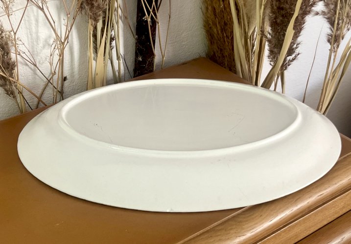 Shabby Chic - Lot n° 1 - Grand plat de service ovale Fleurs bleues  - 37 cm