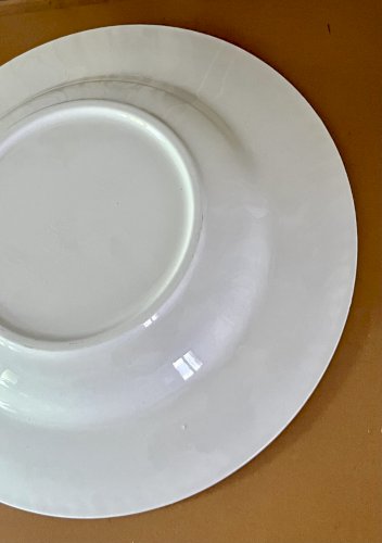  Shabby Chic - Lot n° 2 - Assiette creuse à ailes Fleurs bleues - 23,2 cm