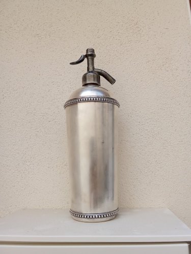Siphon en métal argenté vintage 