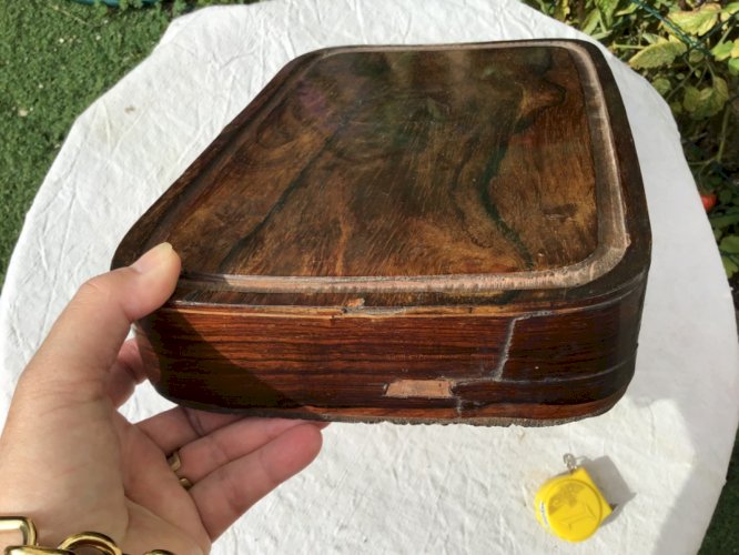 SOCLE EN BOIS MARQUETERIE POUR STATUE / SCULPTURE / PENDULE XIX ème À RESTAURER