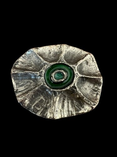 Solide Broche design Createur abstrait émail vers 1970 Vintage Unisexe Collector