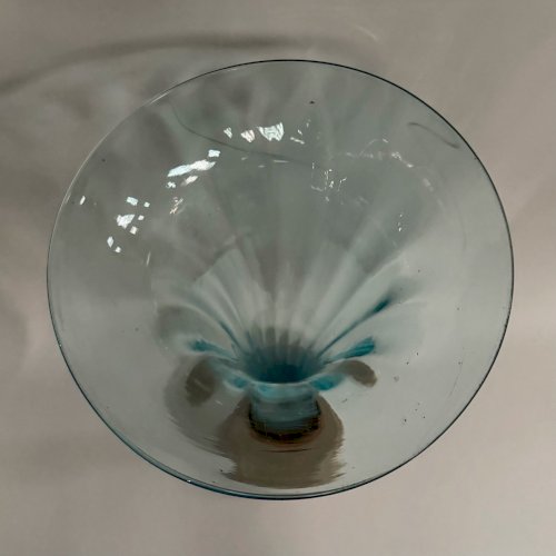 Soliflore Murano Venise fond bleu sur support en pierre L9325