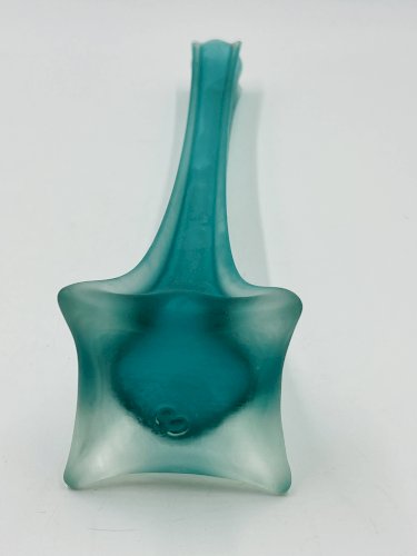 Soliflore verre turquoise style Murano forme Tour Eiffel
