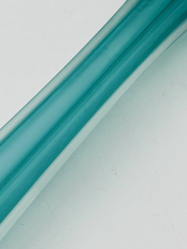 Soliflore verre turquoise style Murano forme Tour Eiffel
