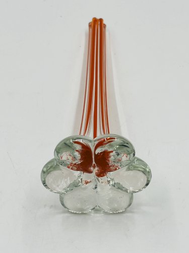 Soliflore vintage en verre orange soufflé style Murano