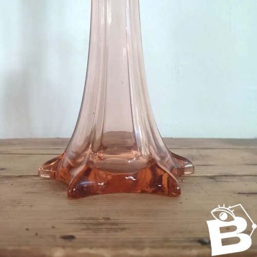 Soliflore vintage en verre rose
