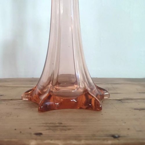 Soliflore vintage en verre rose