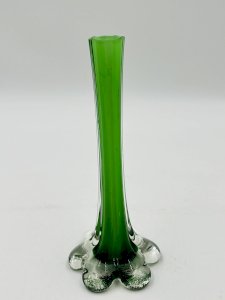 Vintage Murano green soliflore elephant base glass