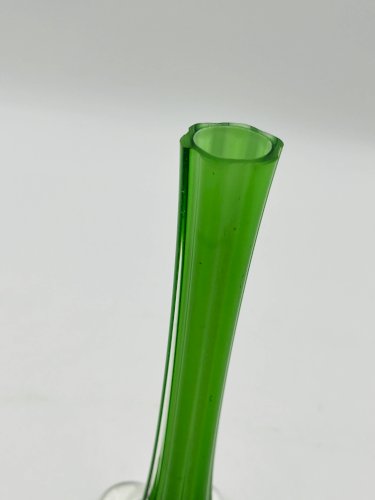 Soliflore vintage Murano vert base éléphant en verre