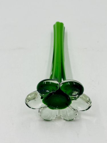 Soliflore vintage Murano vert base éléphant en verre