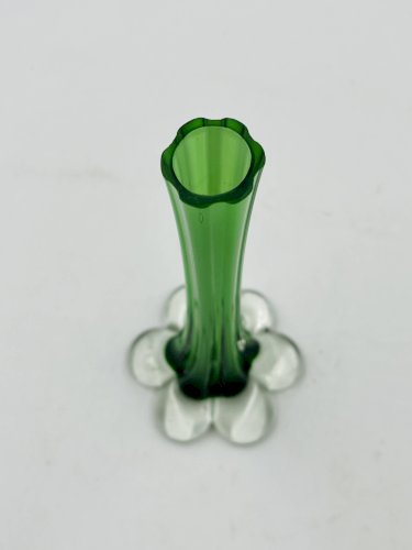 Soliflore vintage Murano vert base éléphant en verre