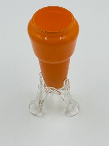 Soliflore vintage verre orange et base sculptée