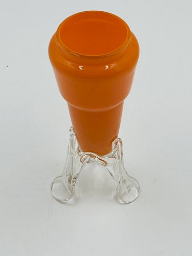 Soliflore vintage verre orange et base sculptée