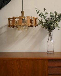 Sonia, la suspension en rotin et verre N°183