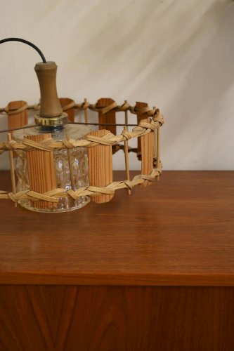 Sonia, la suspension en rotin et verre N°183