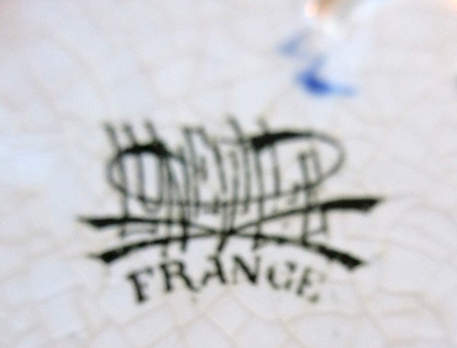 Soucoupe Art Nouveau pour tasse à café: Les Nénuphars, signée KG Lunéville