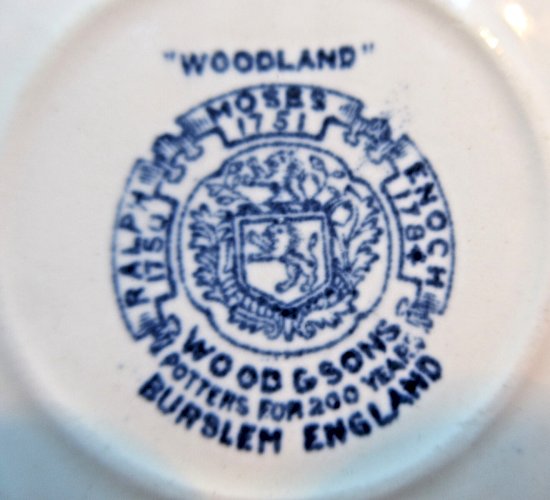 Soucoupe pour tasse à café pour réassortiment, porcelaine: Woodland England