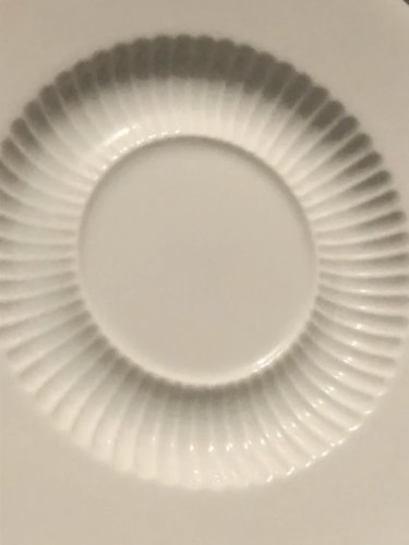 Soucoupes rétro vintage blanches et argentées en porcelaine Kaiser