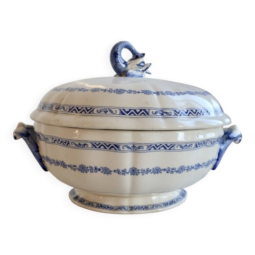 Soupière ancienne en faïence de Gien – Modèle Royal