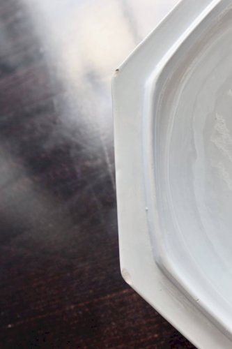 Soupière ancienne faïence Creil et Montereau motif Perle bleue