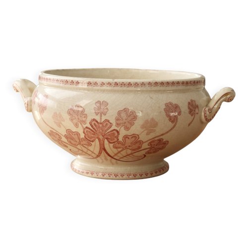 Soupière antique terre de fer rouge modèle Lucien Lunéville